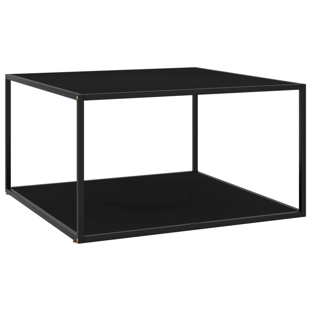 Coffee Table Black With Tempered Glass