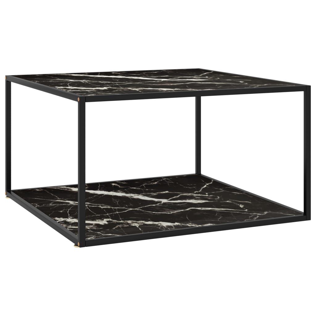 Coffee Table Black With Tempered Glass