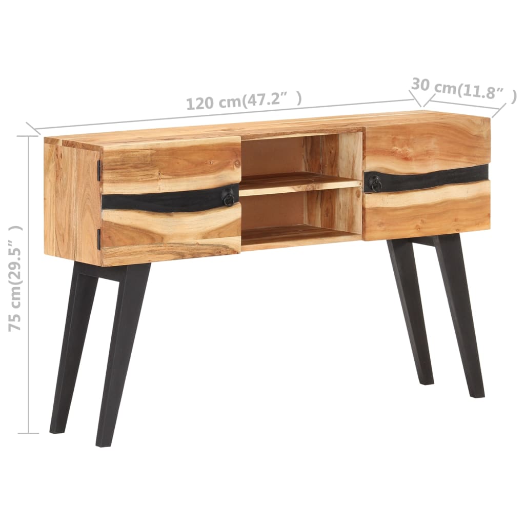 Sideboard 47.2&quot;X11.8&quot;X29.5&quot; Solid Acacia Wood