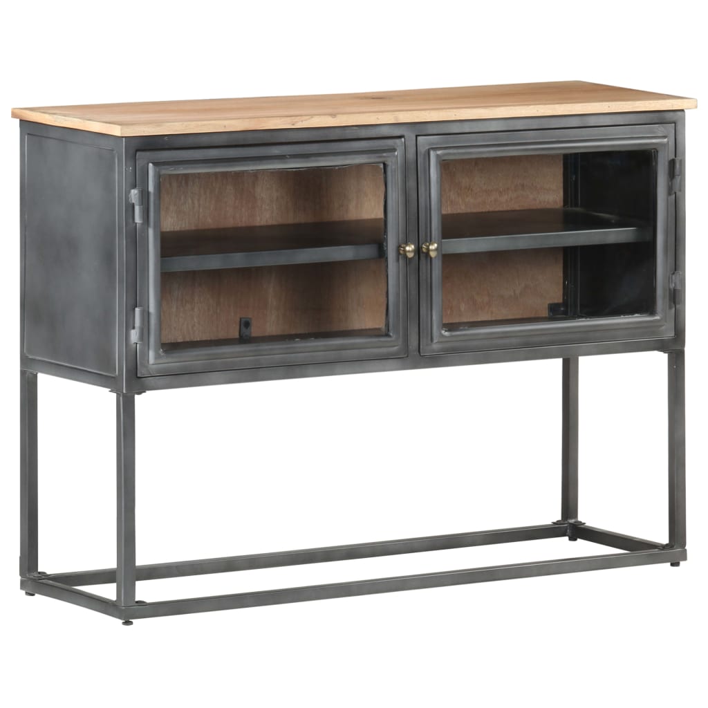 Sideboard Gray 39.4&quot;X11.8&quot;X27.6&quot; Solid Acacia Wood