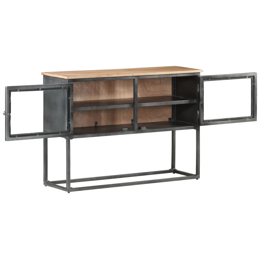 Sideboard Gray 39.4&quot;X11.8&quot;X27.6&quot; Solid Acacia Wood