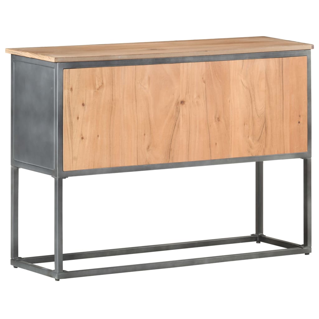 Sideboard Gray 39.4&quot;X11.8&quot;X27.6&quot; Solid Acacia Wood