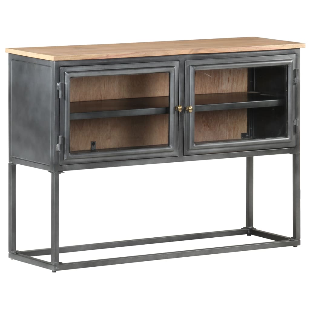 Sideboard Gray 39.4&quot;X11.8&quot;X27.6&quot; Solid Acacia Wood