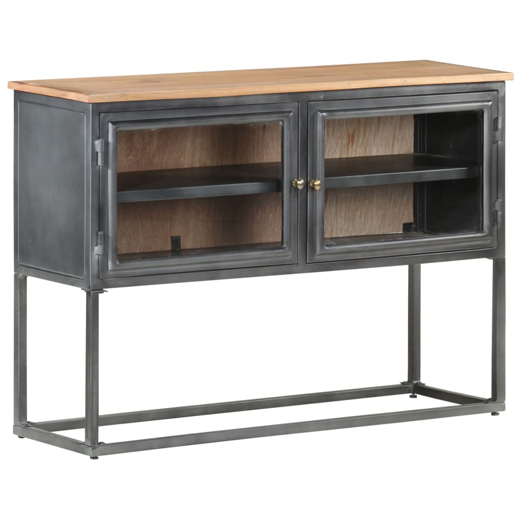 Sideboard Gray 39.4&quot;X11.8&quot;X27.6&quot; Solid Acacia Wood