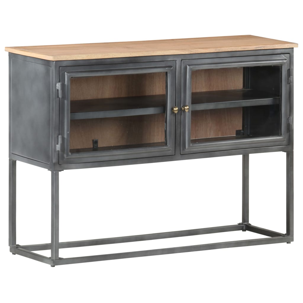 Sideboard Gray 39.4&quot;X11.8&quot;X27.6&quot; Solid Acacia Wood