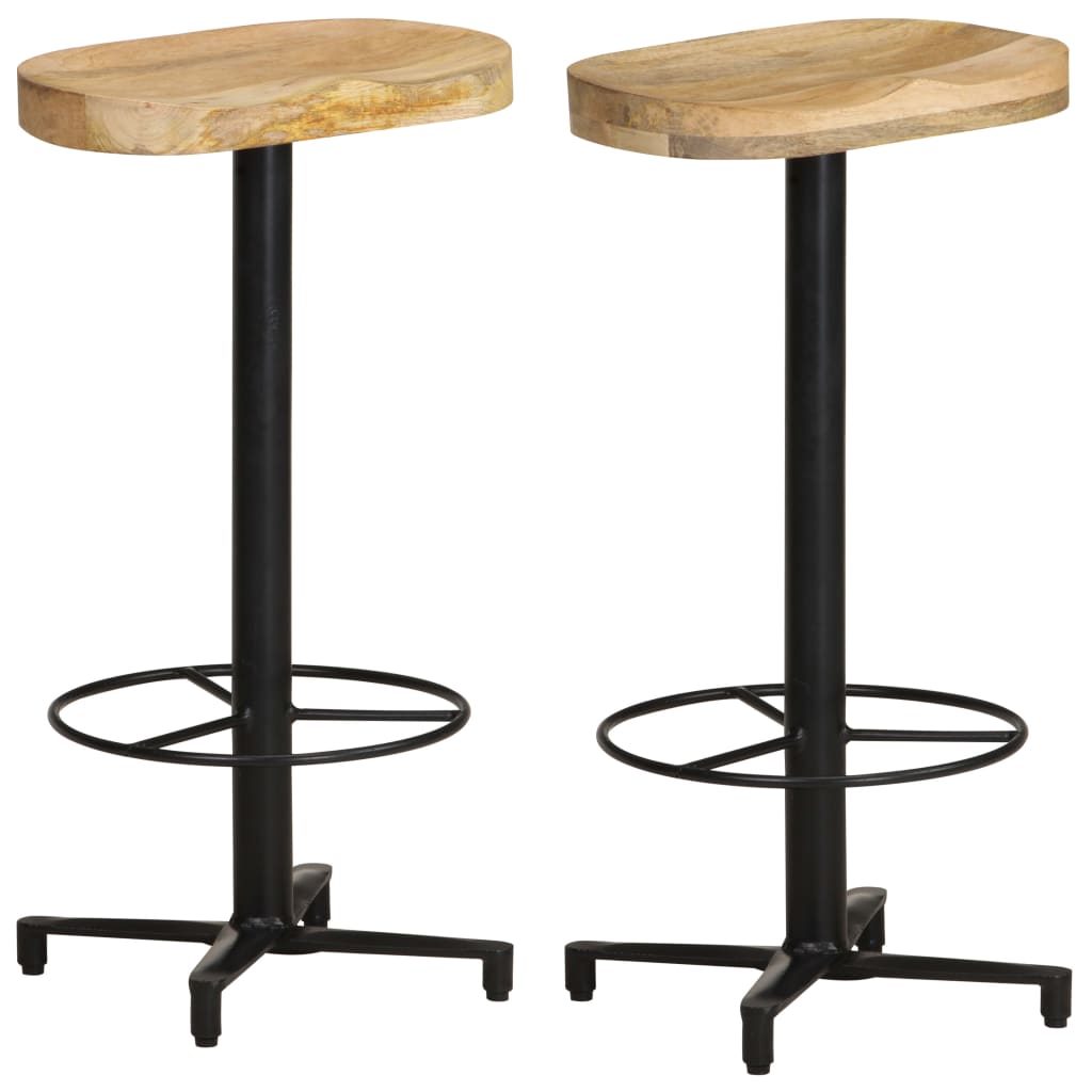 Bar Stools 2 Pcs Solid Mango Wood