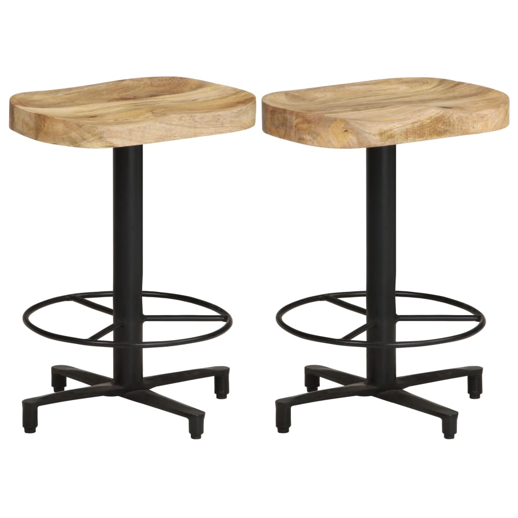 Bar Stools 2 Pcs Solid Mango Wood