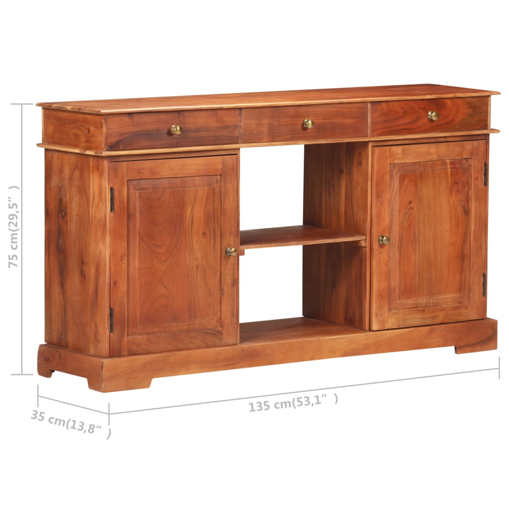 Sideboard 53.1&quot;X13.8&quot;X29.5&quot; Solid Acacia Wood