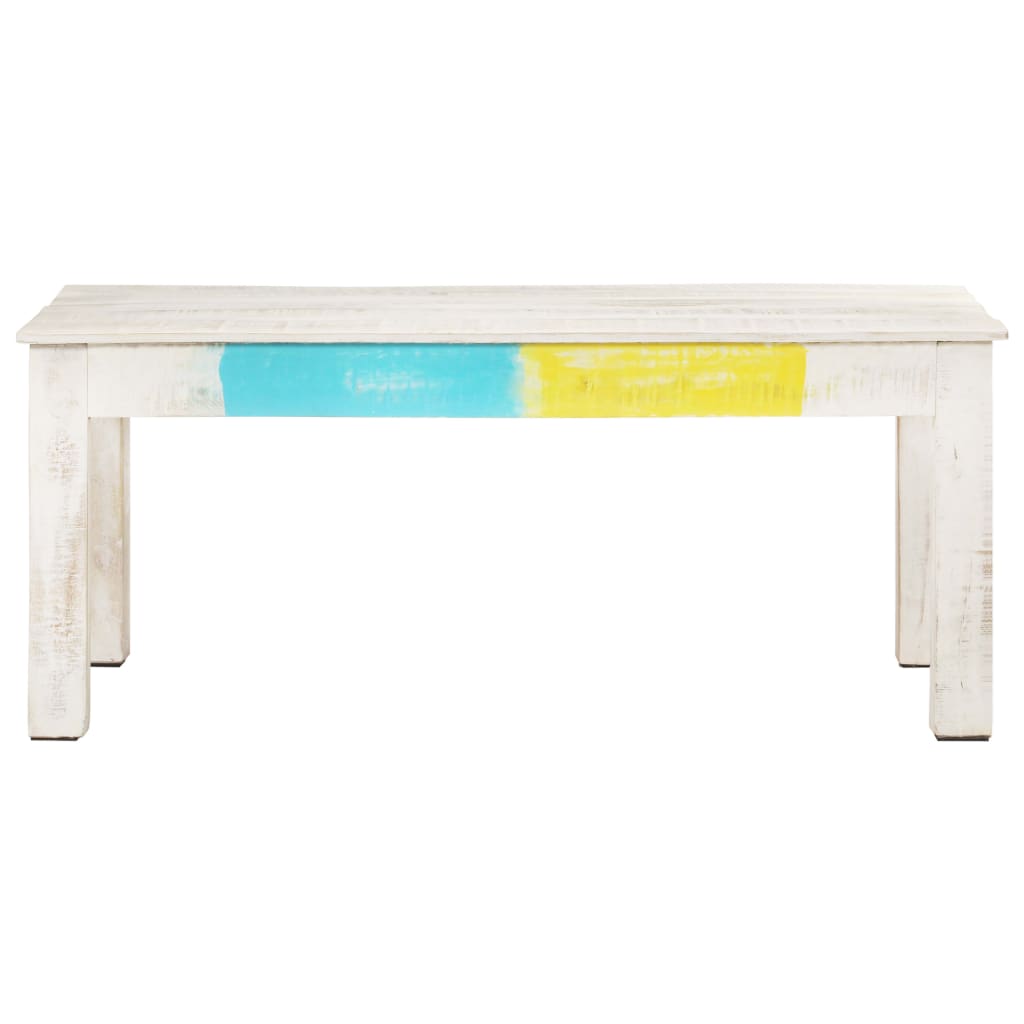 Coffee Table White 43.3&quot;X23.6&quot;X17.7&quot; Solid Mango Wood