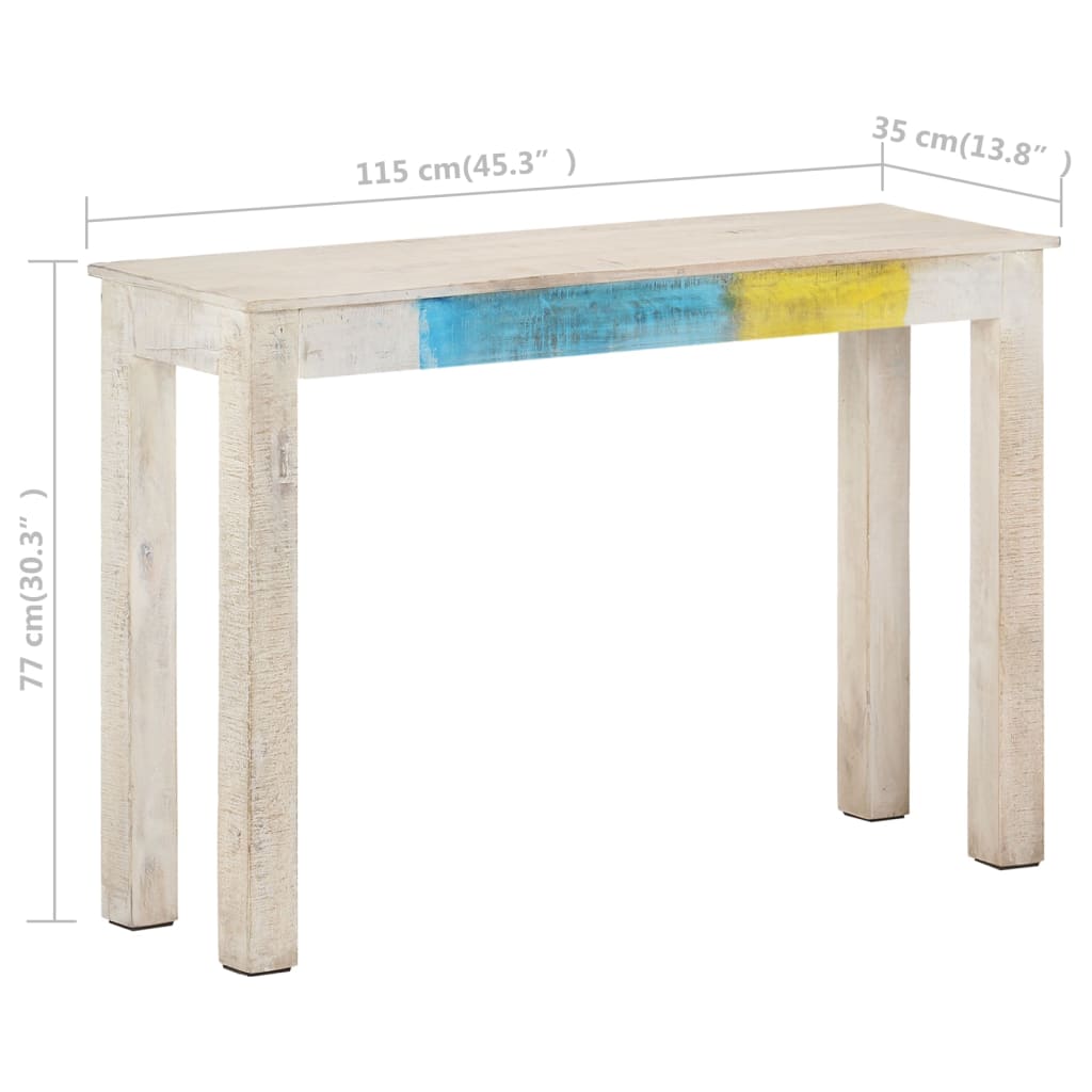 Console Table White 45.3&quot;X13.8&quot;X30.3&quot; Rough Mango Wood