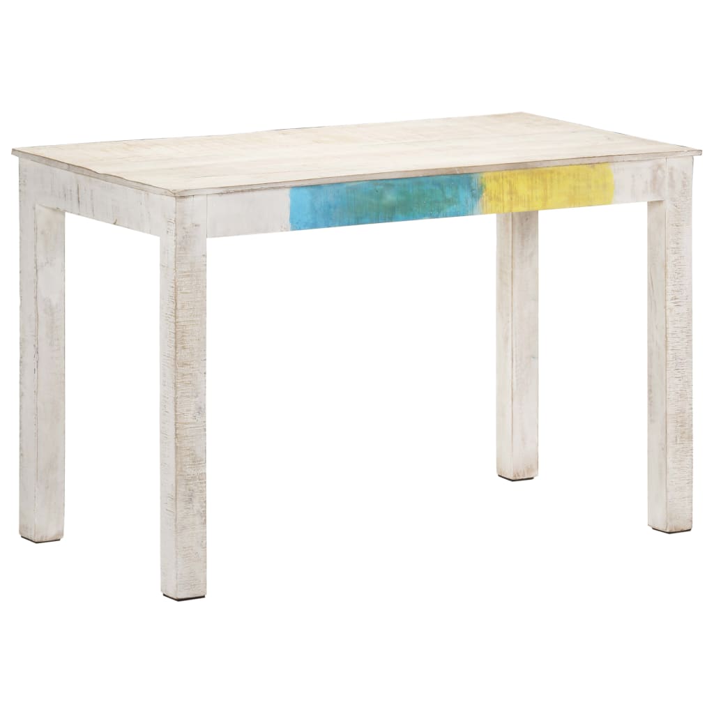 Dining Table White Solid Mango Wood