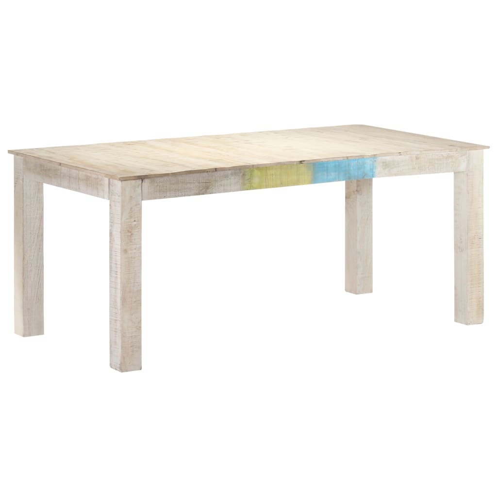 Dining Table White Solid Mango Wood