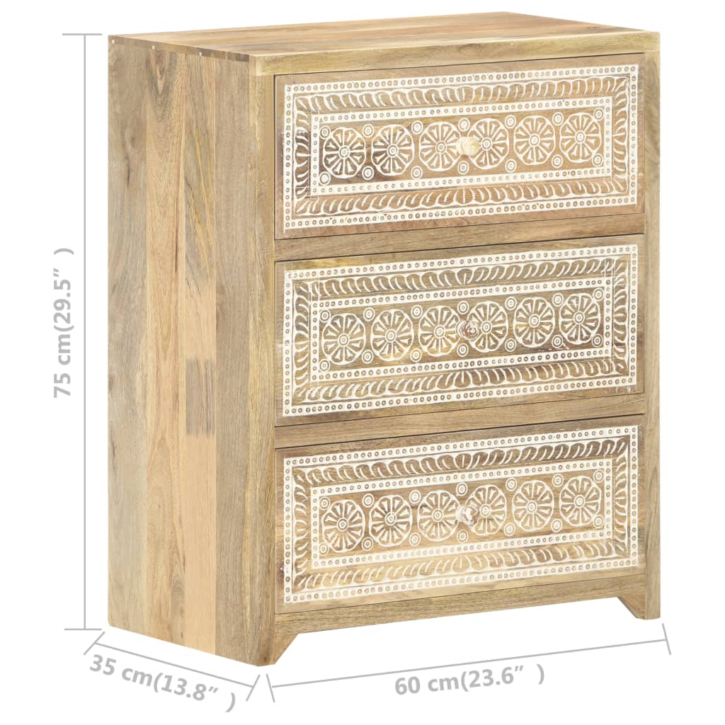 Sideboard 23.6&quot;X13.8&quot;X29.5&quot; Solid Mango Wood