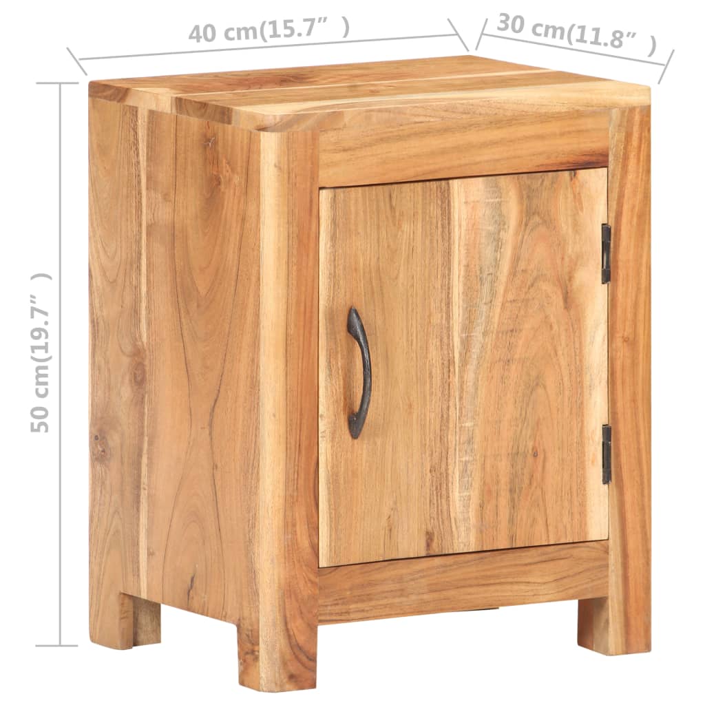 Bedside Cabinet 15.7&quot;X11.8&quot;X19.7&quot; Solid Acacia Wood