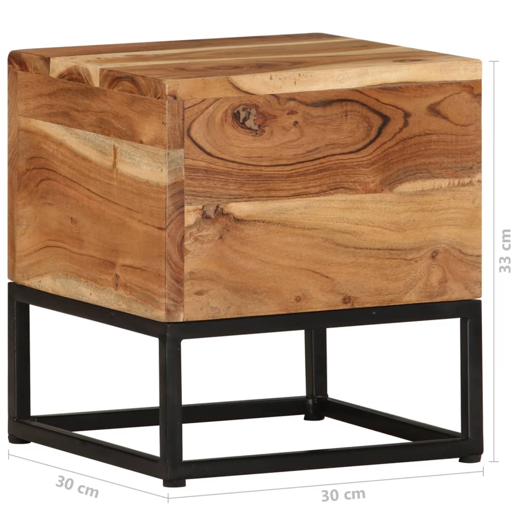 Side Table 11.8&quot;X11.8&quot;X13&quot; Solid Acacia Wood