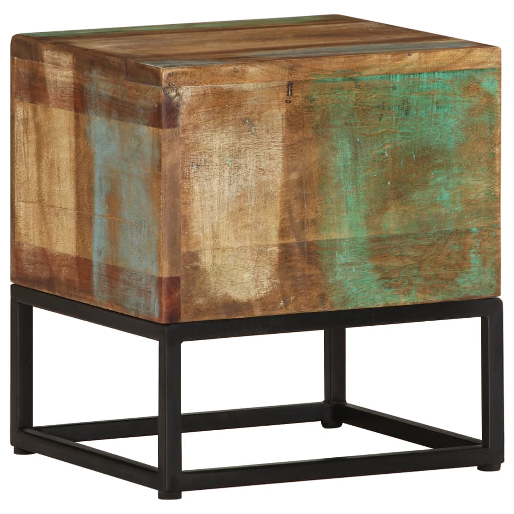 Side Table 11.8&quot;X11.8&quot;X13&quot; Solid Reclaimed Wood