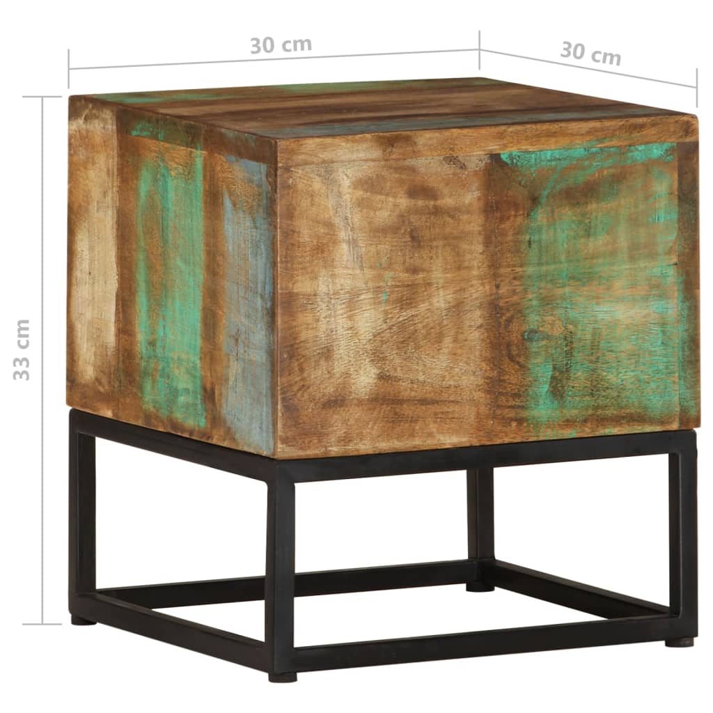 Side Table 11.8&quot;X11.8&quot;X13&quot; Solid Reclaimed Wood