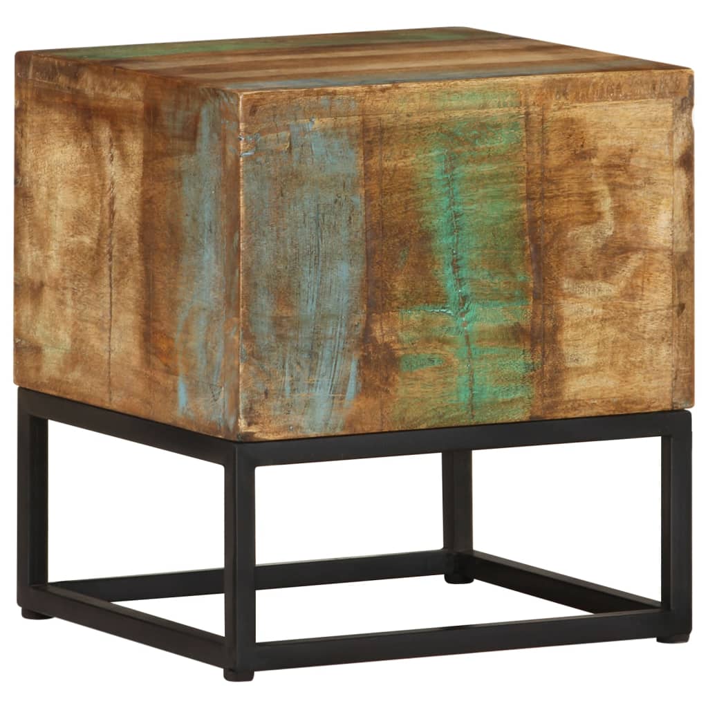 Side Table 11.8&quot;X11.8&quot;X13&quot; Solid Reclaimed Wood