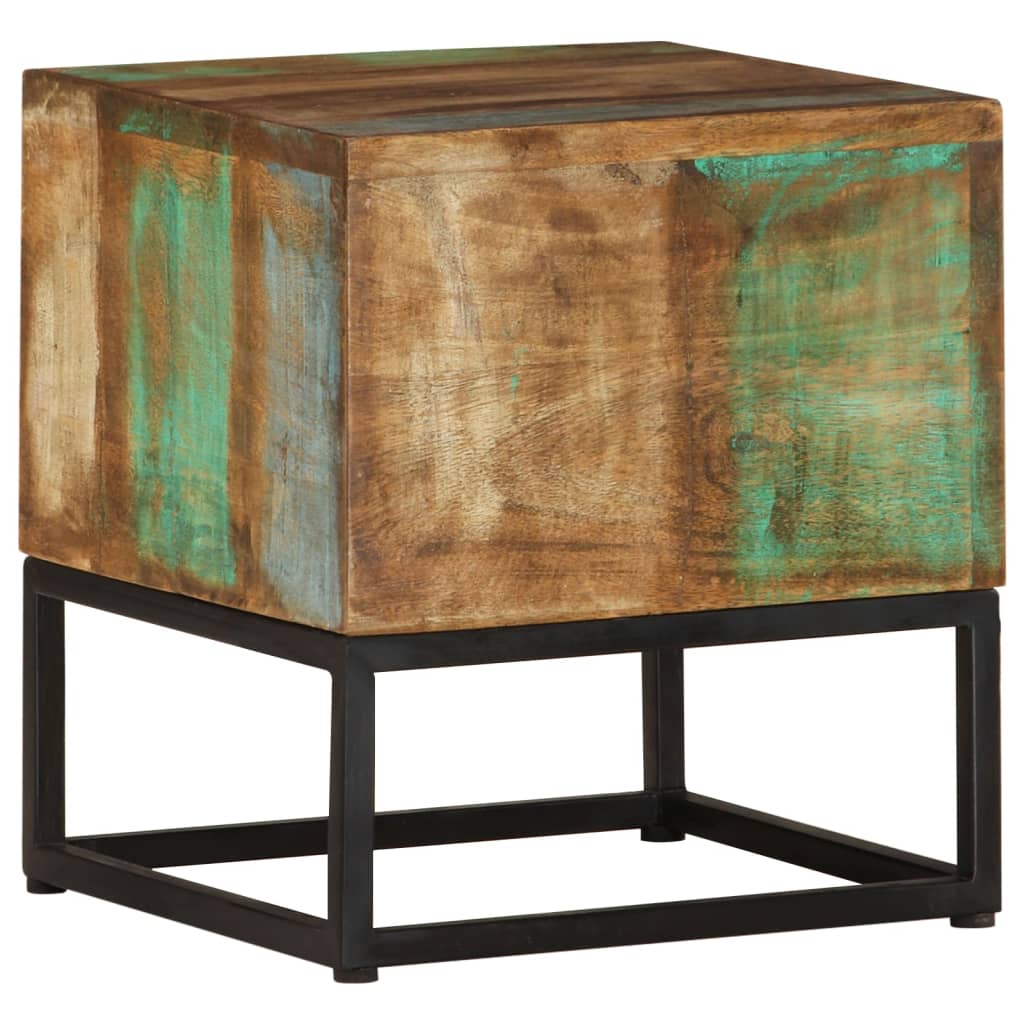 Side Table 11.8&quot;X11.8&quot;X13&quot; Solid Reclaimed Wood