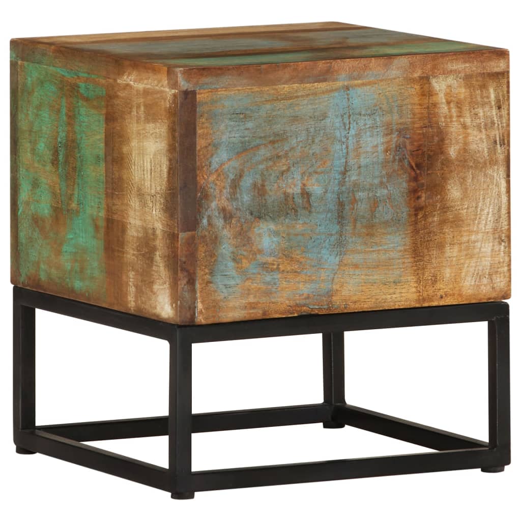 Side Table 11.8&quot;X11.8&quot;X13&quot; Solid Reclaimed Wood