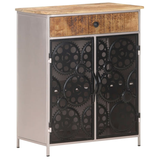 Sideboard 23.6&quot;X13.8&quot;X29.5&quot; Rough Mango Wood & Iron