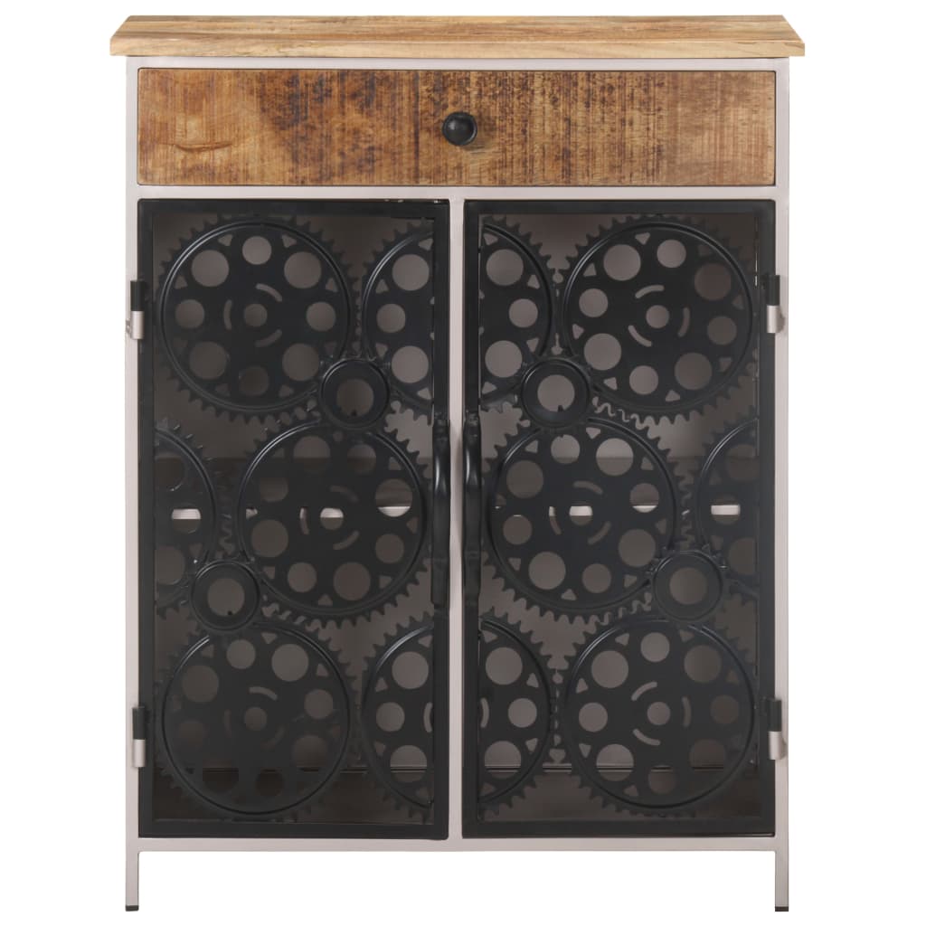 Sideboard 23.6&quot;X13.8&quot;X29.5&quot; Rough Mango Wood & Iron