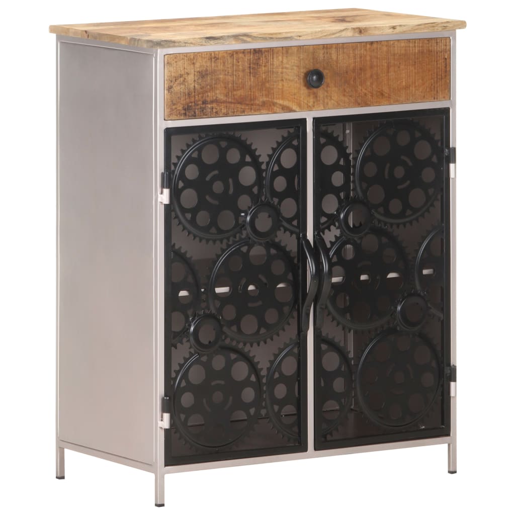 Sideboard 23.6&quot;X13.8&quot;X29.5&quot; Rough Mango Wood & Iron