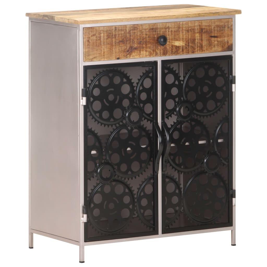 Sideboard 23.6&quot;X13.8&quot;X29.5&quot; Rough Mango Wood & Iron