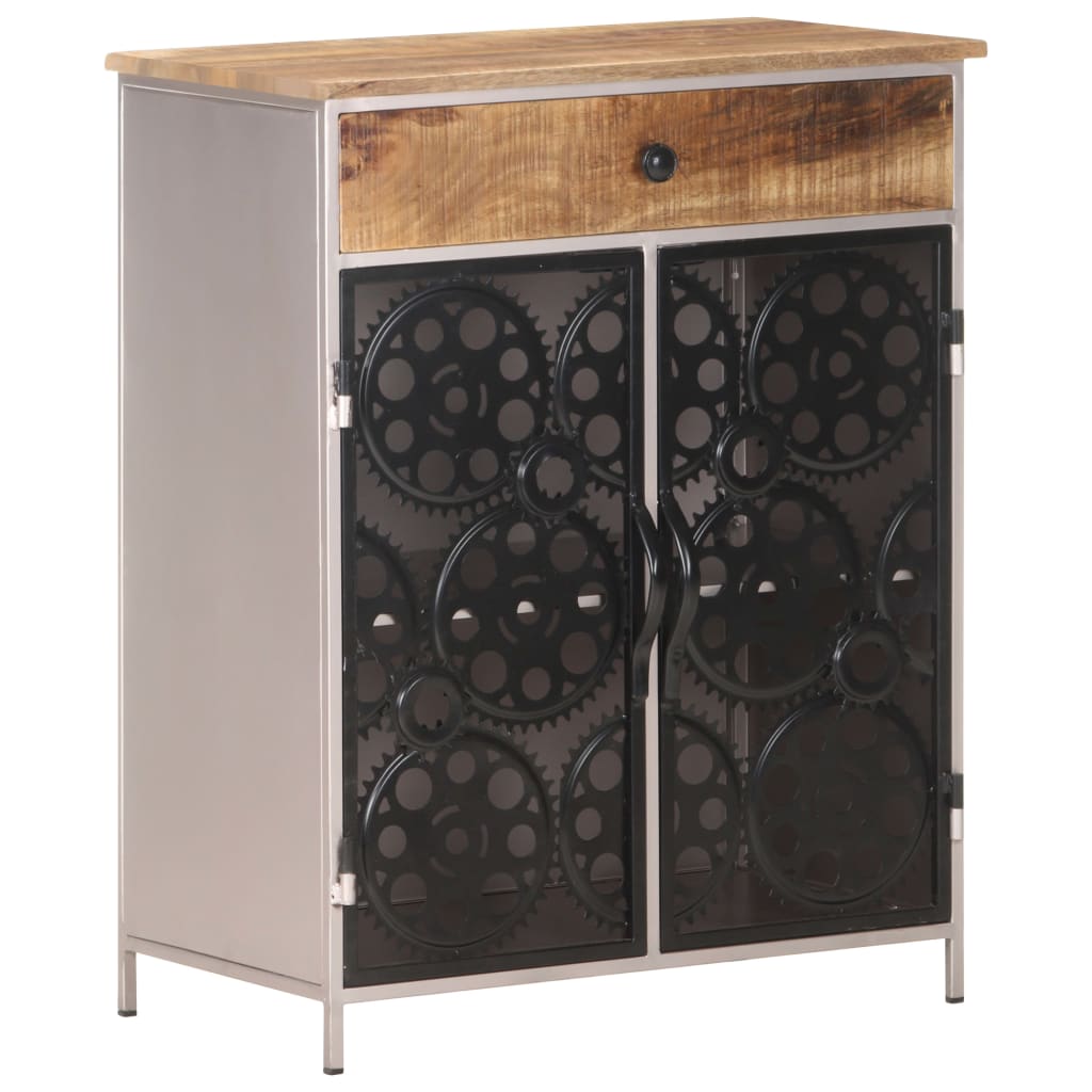 Sideboard 23.6&quot;X13.8&quot;X29.5&quot; Rough Mango Wood & Iron