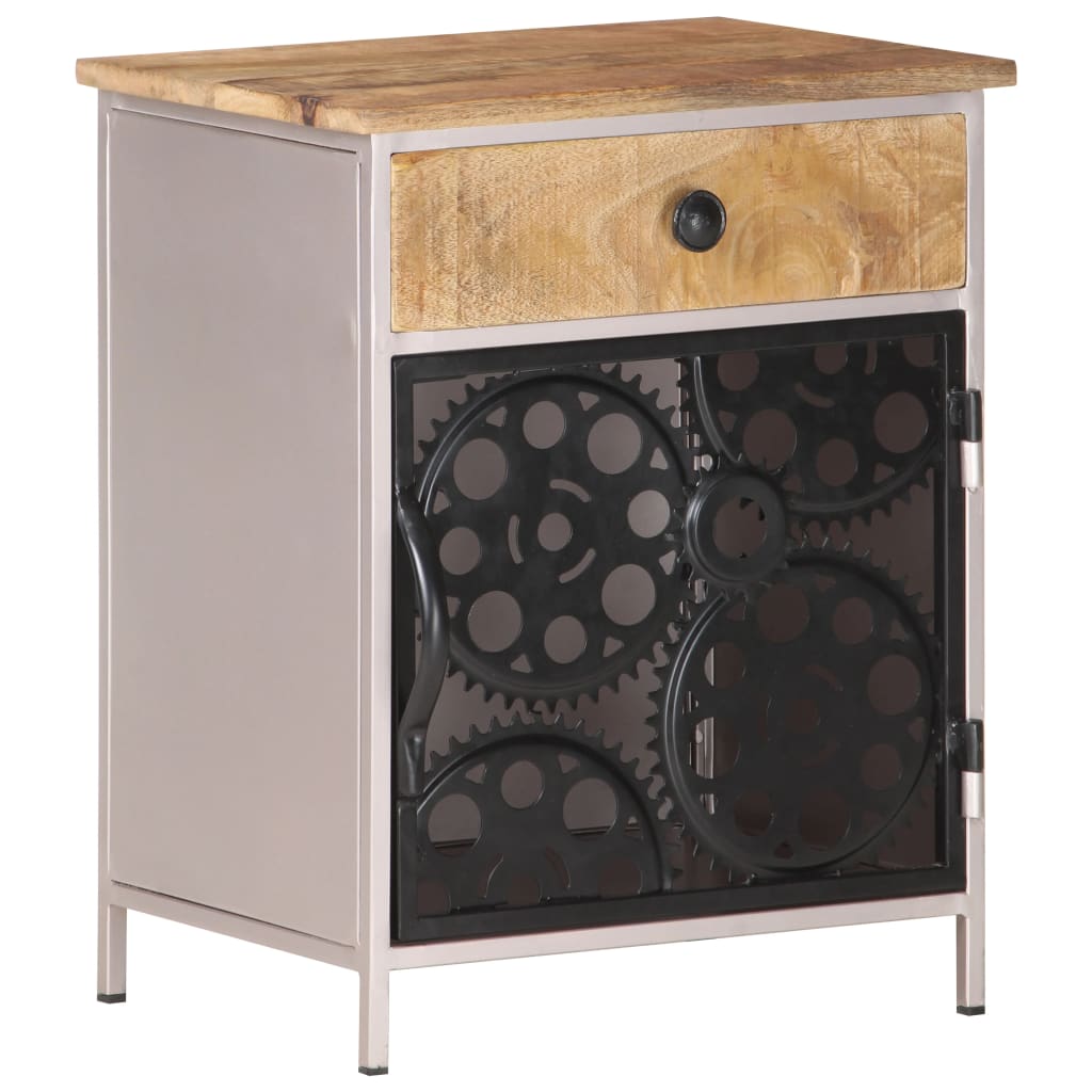 Bedside Cabinet 15.7&quot;X11.8&quot;X19.7&quot; Rough Mango Wood