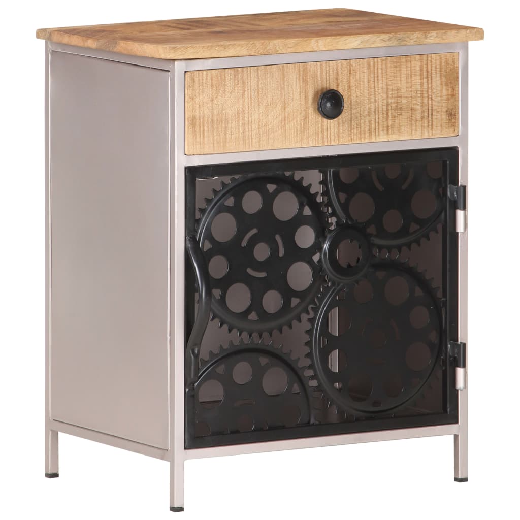 Bedside Cabinet 15.7&quot;X11.8&quot;X19.7&quot; Rough Mango Wood