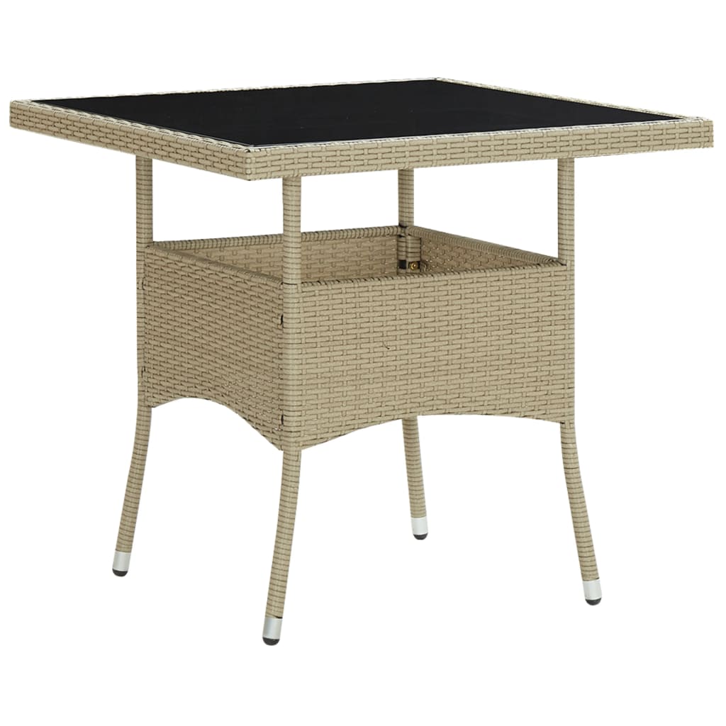 Patio Dining Table Poly Rattan And Glass