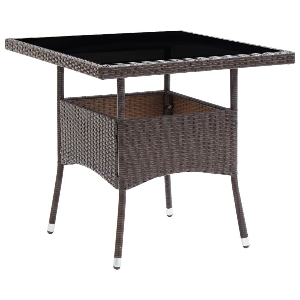 Patio Dining Table Poly Rattan And Glass