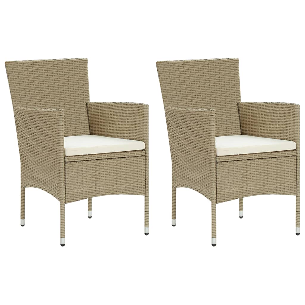 Patio Dining Chairs 2Pcs Poly Rattan