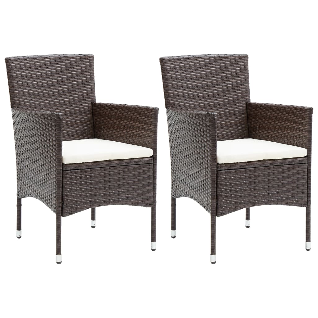 Patio Dining Chairs 2Pcs Poly Rattan