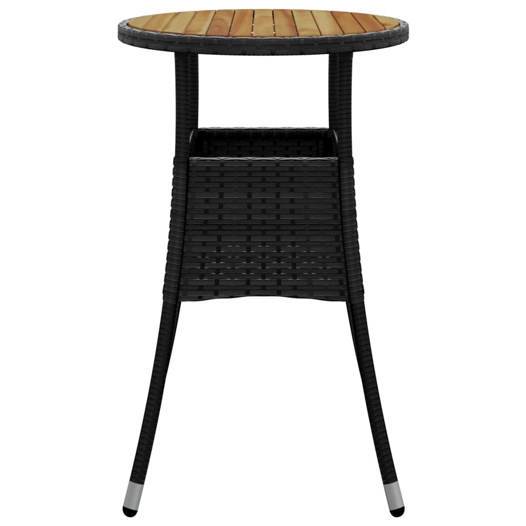 Patio Table Ø23.6&quot;X29.5&quot; Acacia Wood And Poly Rattan