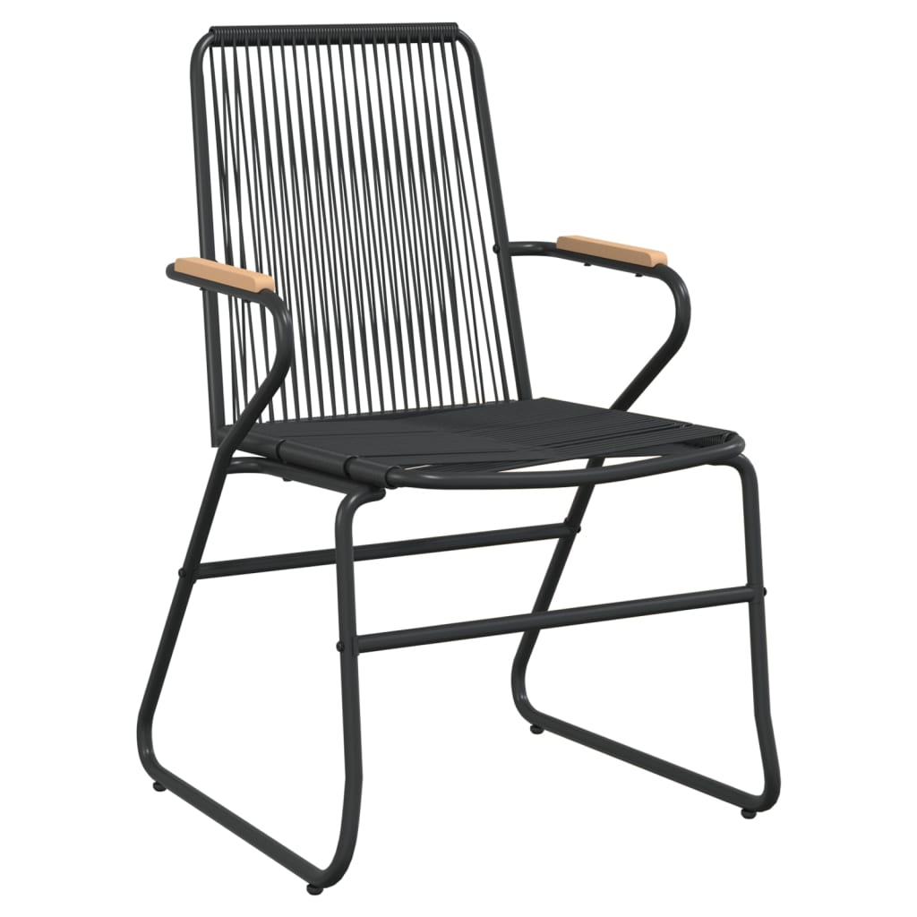 Patio Chairs 2 Pcs Black 22.8&quot;X23.2&quot;X33.7&quot; Pvc Rattan