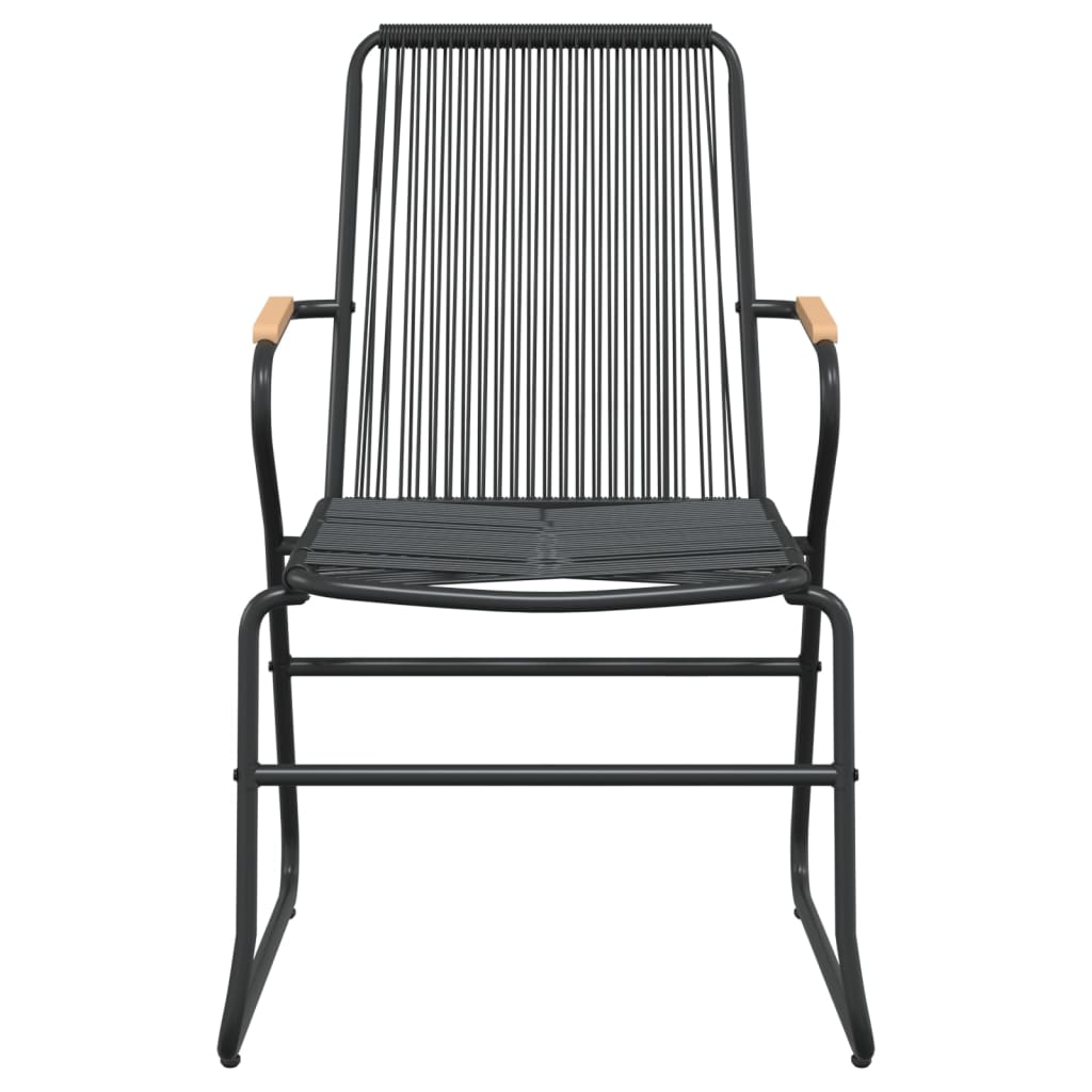 Patio Chairs 2 Pcs Black 22.8&quot;X23.2&quot;X33.7&quot; Pvc Rattan