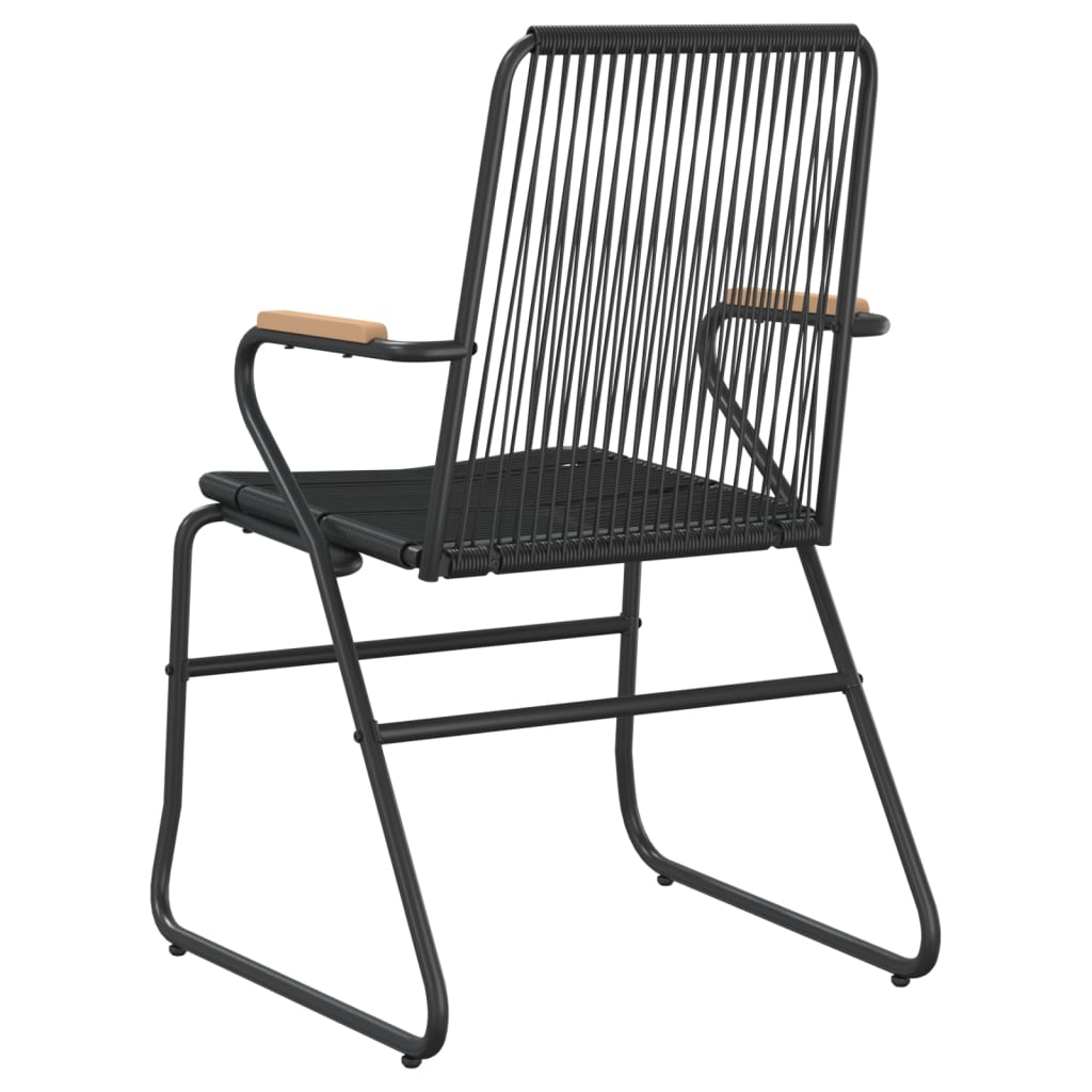 Patio Chairs 2 Pcs Black 22.8&quot;X23.2&quot;X33.7&quot; Pvc Rattan