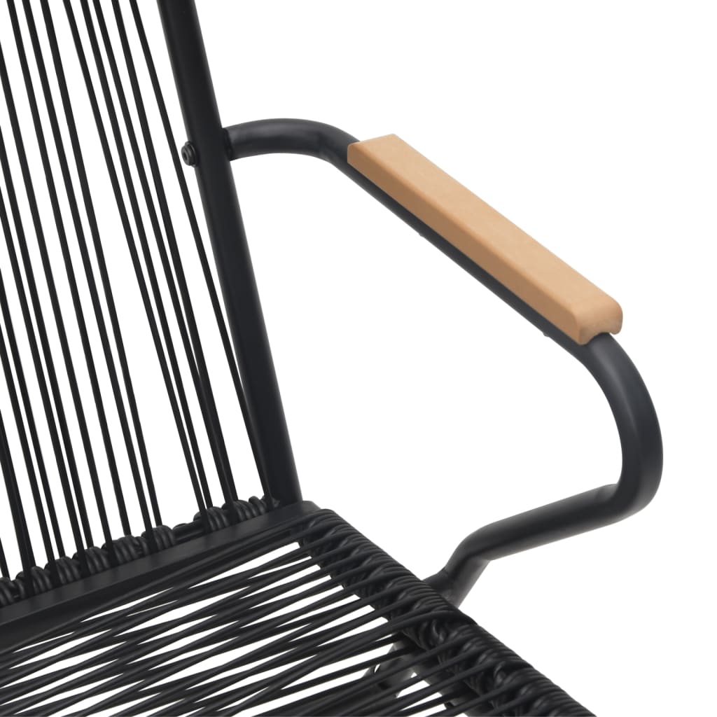 Patio Chairs 2 Pcs Black 22.8&quot;X23.2&quot;X33.7&quot; Pvc Rattan