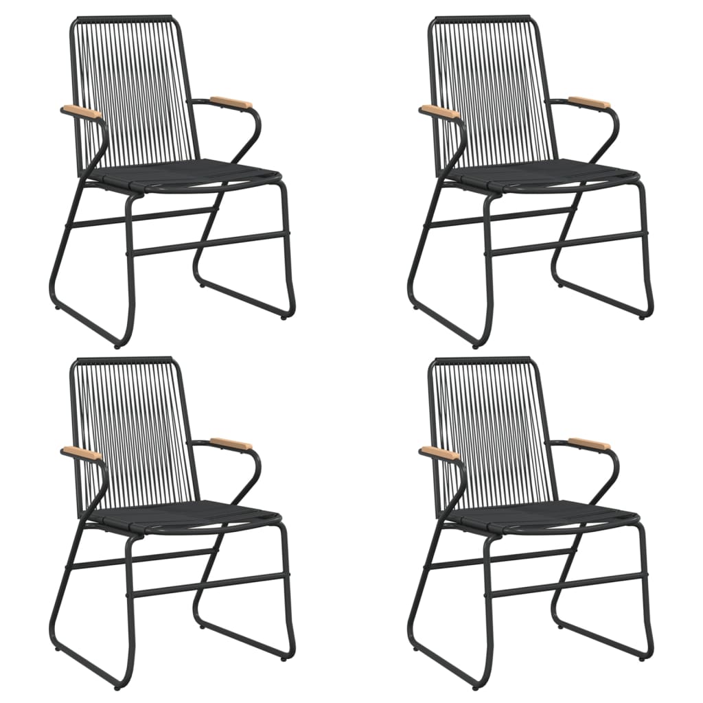 Patio Chairs 4 Pcs Black 22.8&quot;X23.2&quot;X33.7&quot; Pvc Rattan