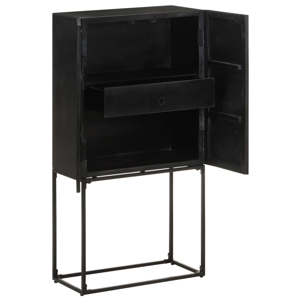 Sideboard Black 23.6&quot;X11.8&quot;X47.2&quot; Solid Acacia And Mango Wood