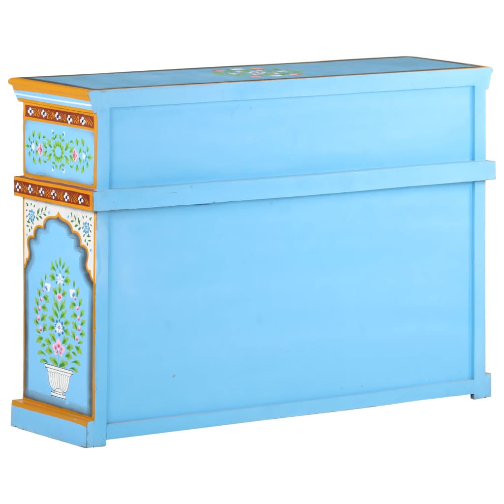 Hand-Painted Sideboard Multicolor 43.3&quot;X11.8&quot;X29.9&quot; Solid Mango Wood