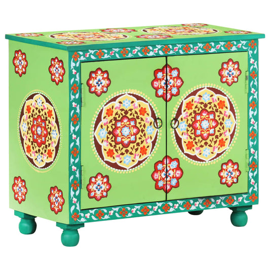 Hand Painted Sideboard Multicolor 27.6&quot;X13.8&quot;X23.6&quot; Solid Mango Wood