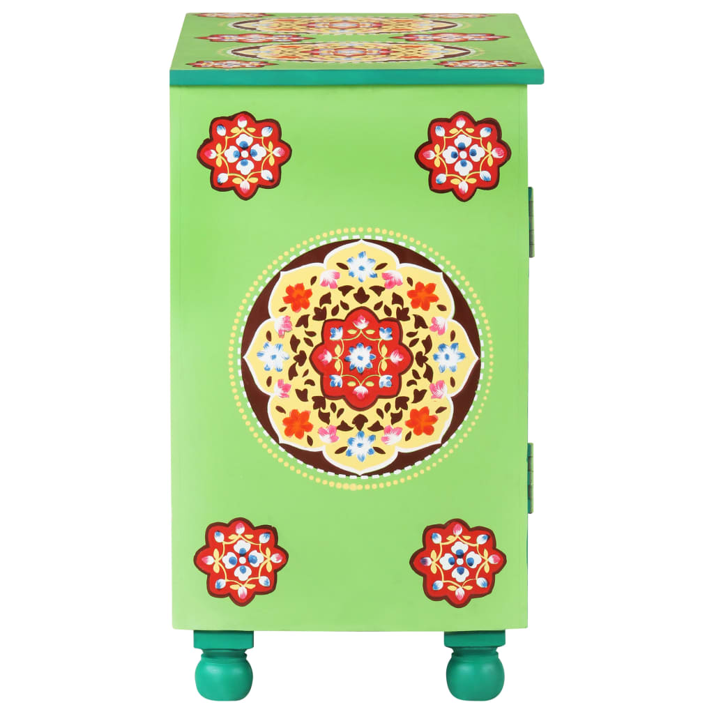 Hand Painted Sideboard Multicolor 27.6&quot;X13.8&quot;X23.6&quot; Solid Mango Wood