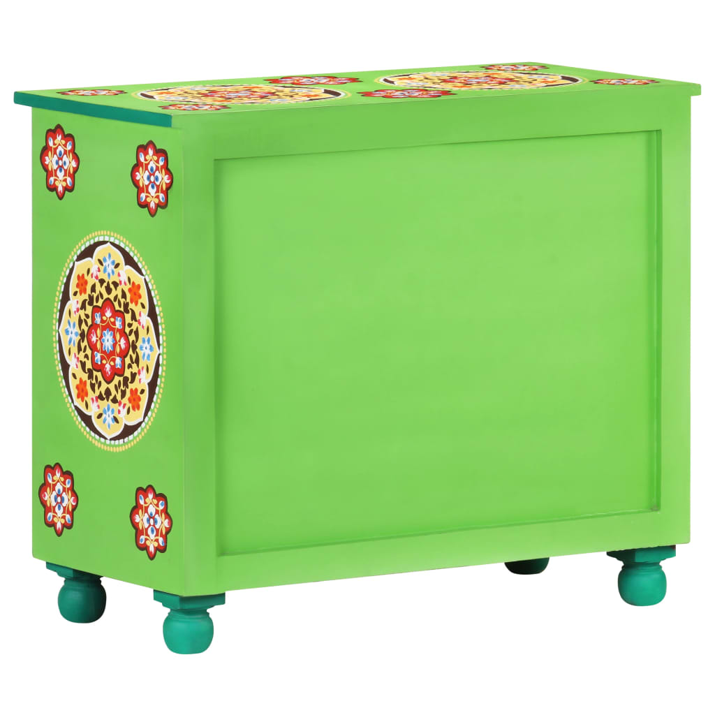 Hand Painted Sideboard Multicolor 27.6&quot;X13.8&quot;X23.6&quot; Solid Mango Wood