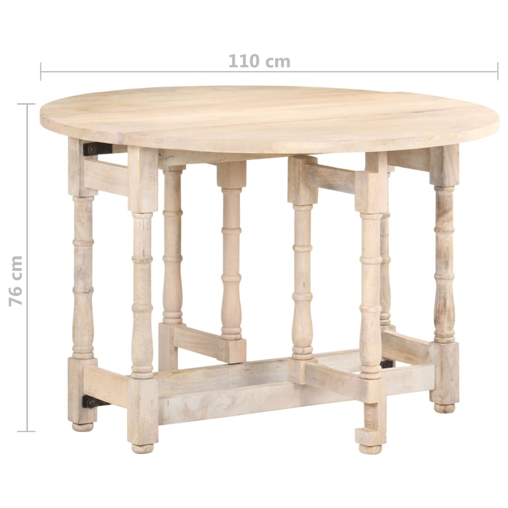 Dining Table Round 43.3&quot;X29.9&quot; Solid Mango Wood