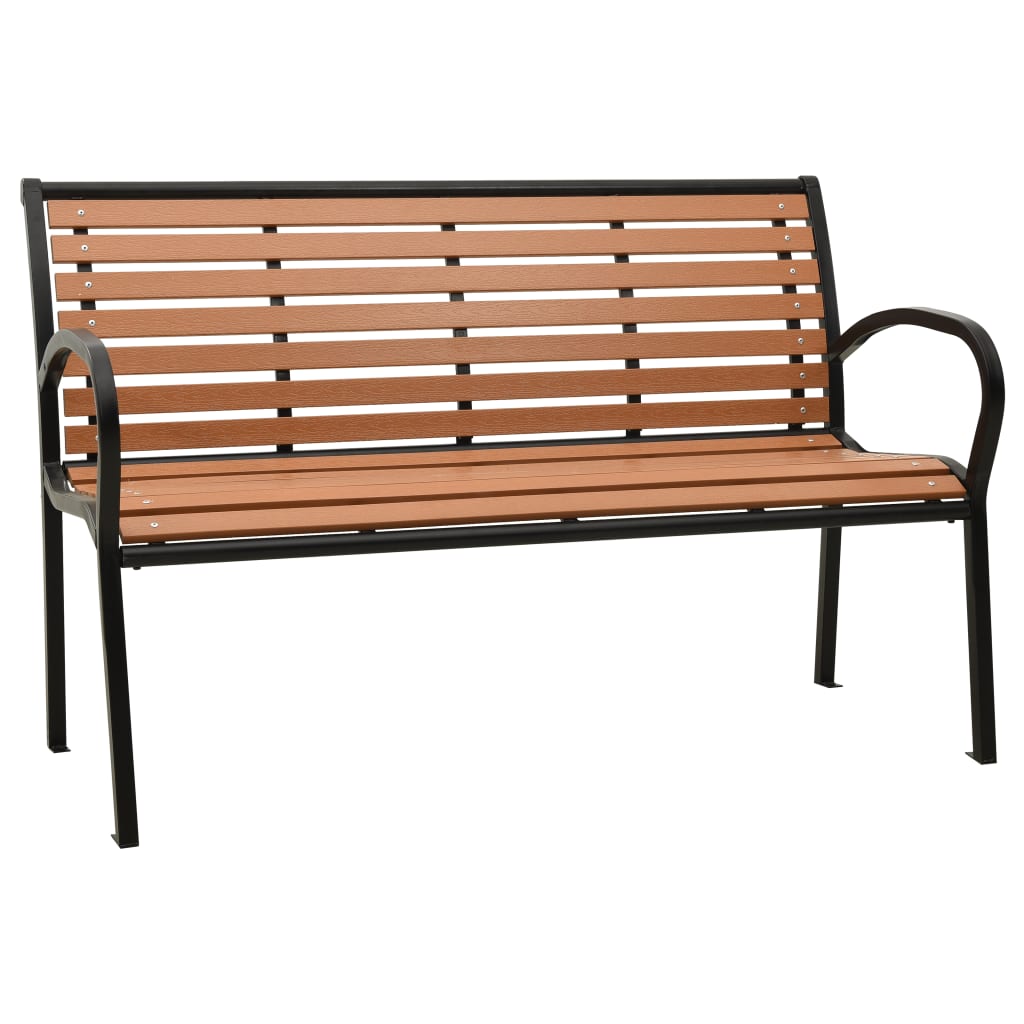 Patio Bench Steel And Wpc Black And