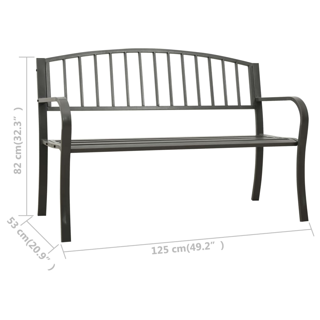 Patio Bench 49.2&quot; Steel