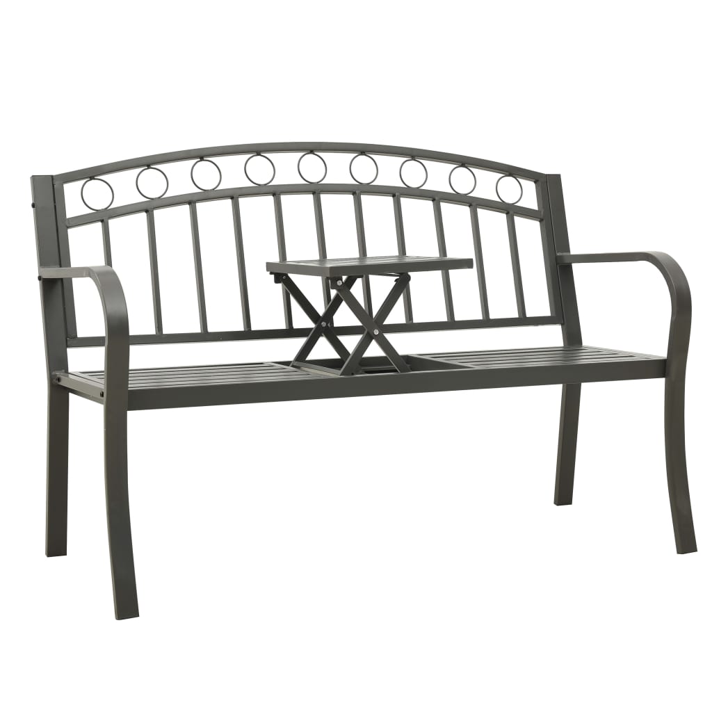 Patio Bench With A Table 49.2&quot; Steel